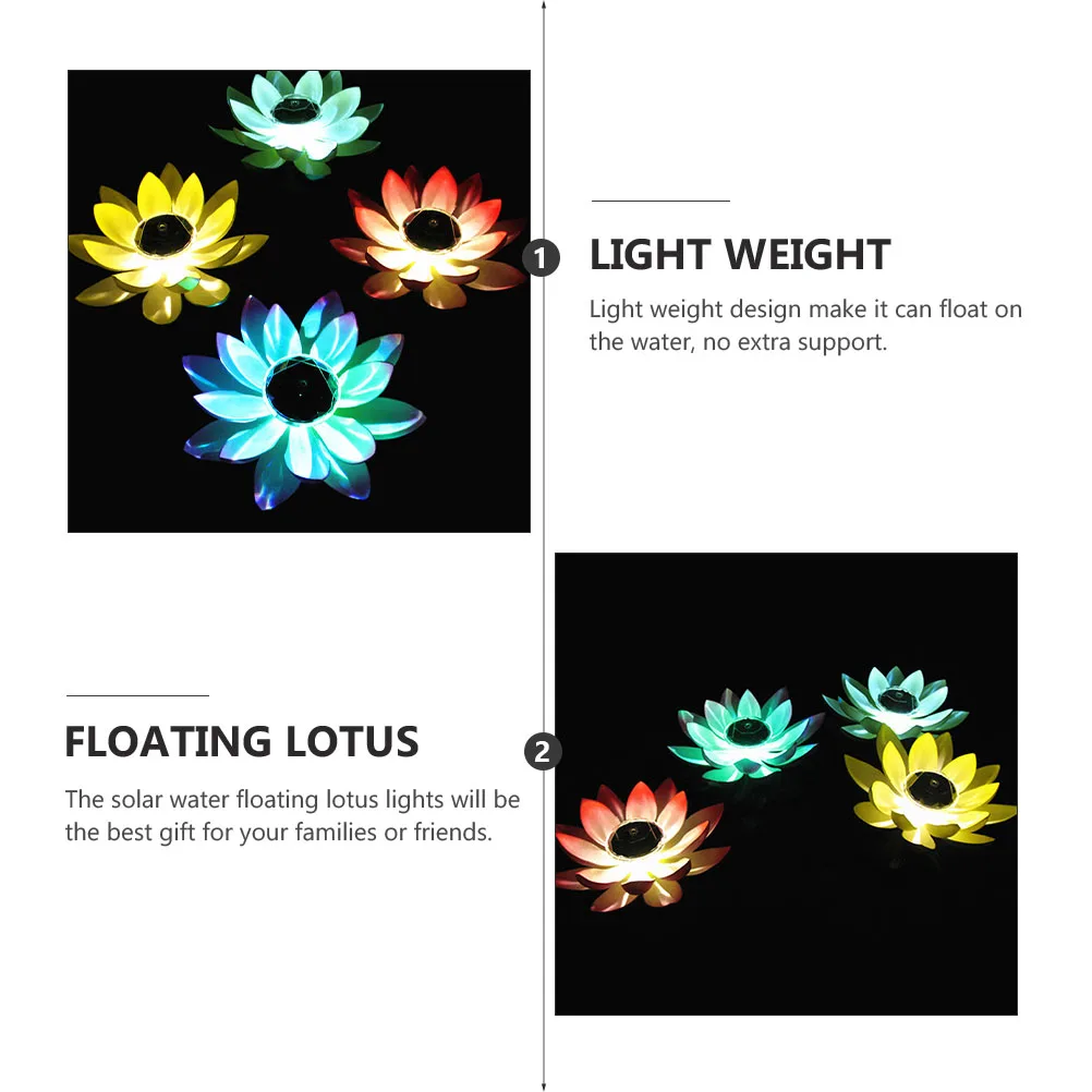

2 Pcs Lotus Lantern Flower Lamp Decorative Plastic Outdoor Lanterns Garden Decorations