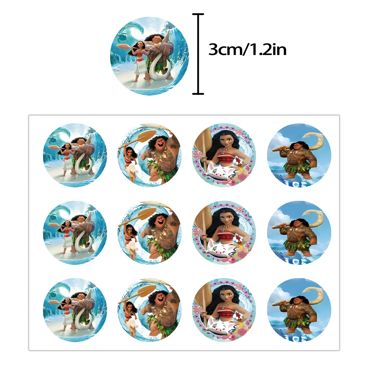 12pcs ‌Moana‌ Gift Bags Anime Children Birthday Party Candy Bag Kraft Paper Packaging Boxes Treat Bag Supplies Gift view 5
