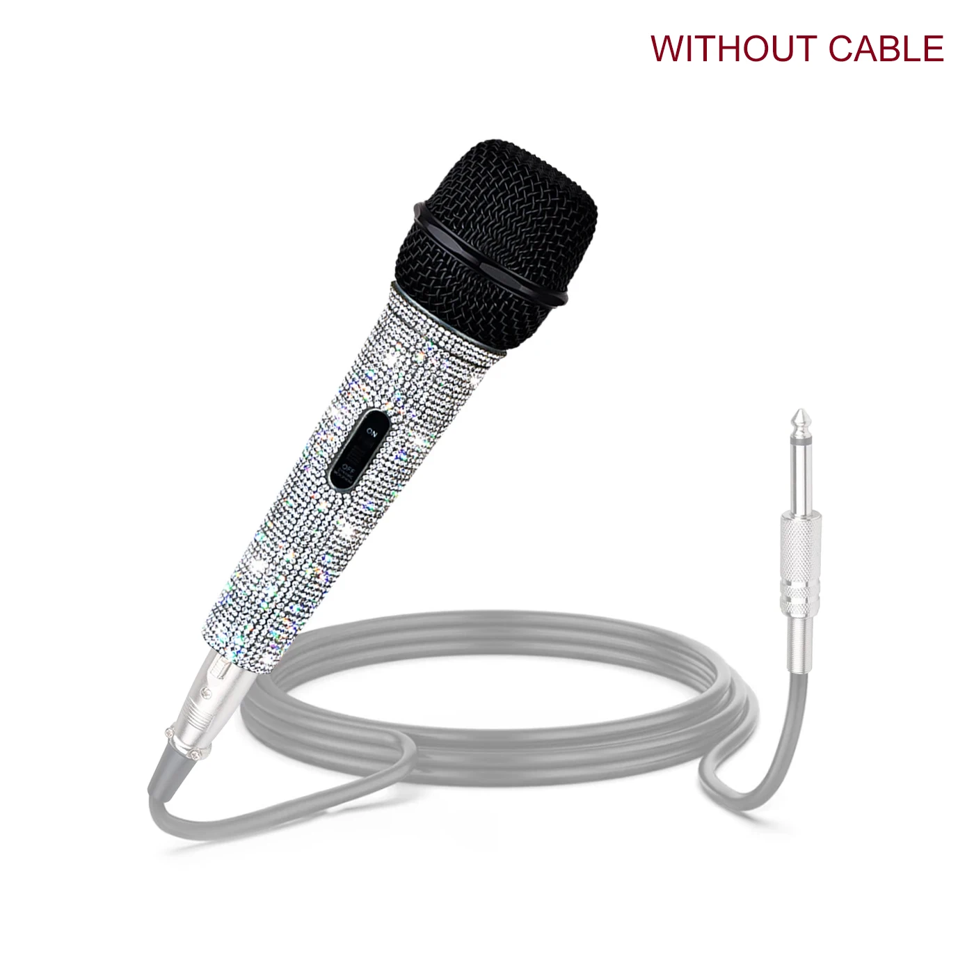 Professional Dynamic Metal Handheld Microphone, Rhinestone Blink Blink Decorated, For Singing Show Party