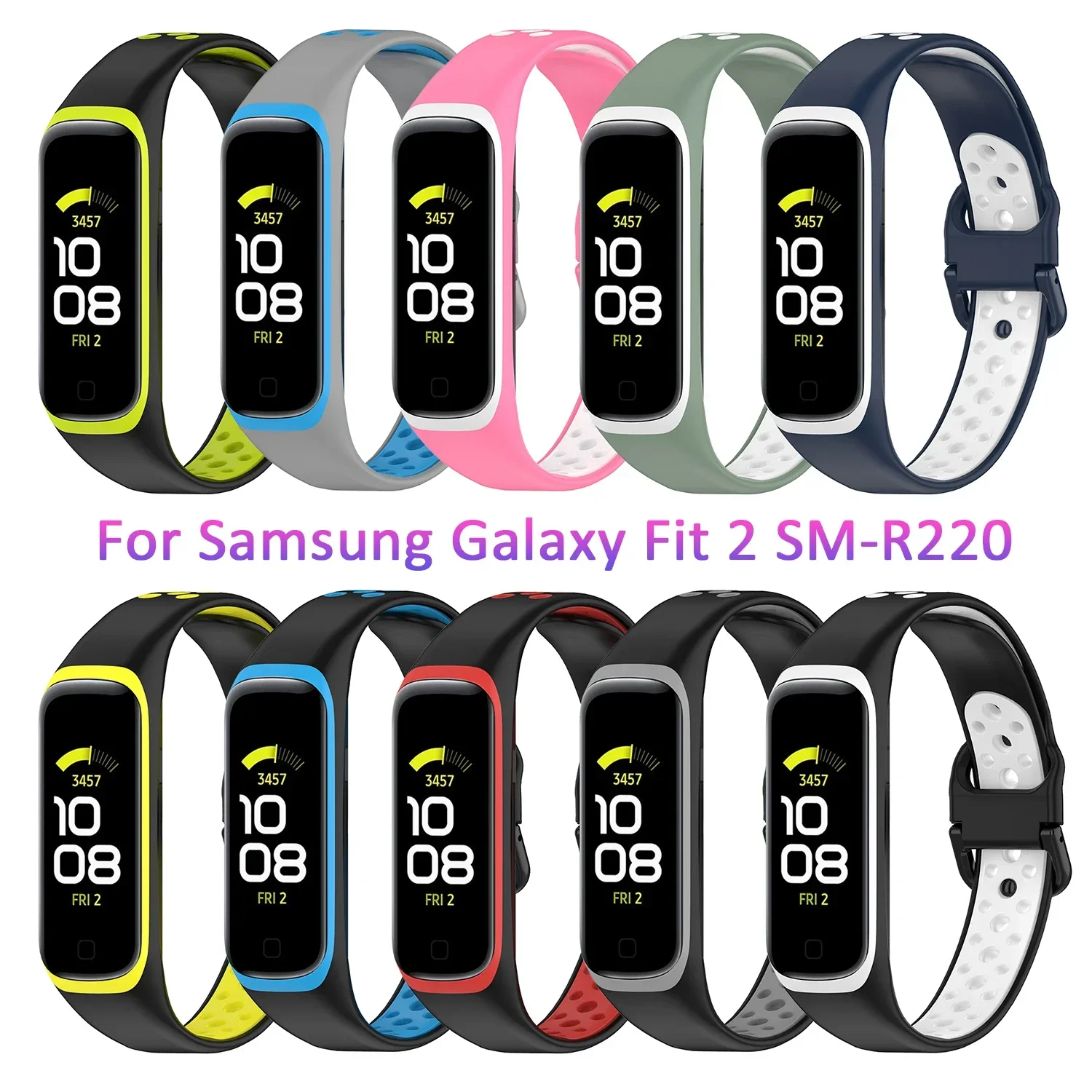 

Silicone Sport Band Strap For Samsung Galaxy Fit 2 SM-R220 Watch Bracelet Replacement Watchband Colorful For Samsung Galaxy Fit2