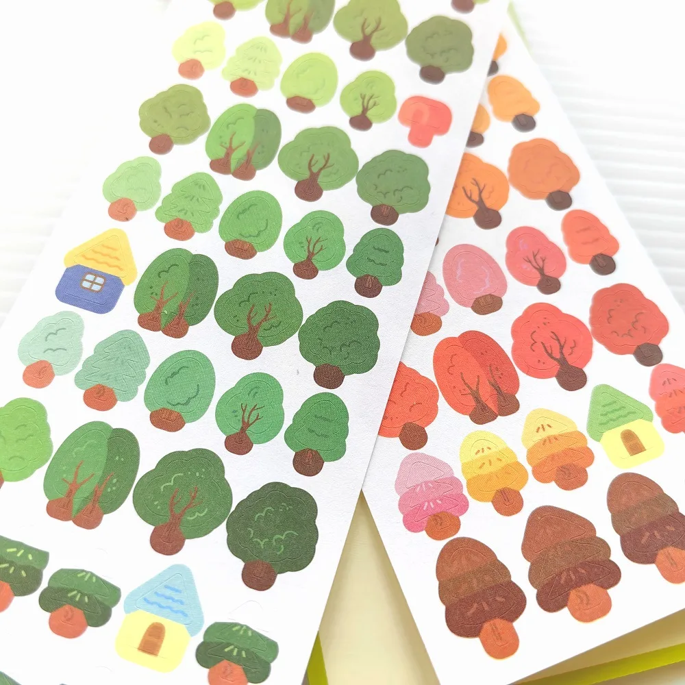 Korean Import 4 Seasons Forest Paper Stickers Scrapbooking Diy Journal Stationery Cute Sticker Deco Aesthetic Art Supplies