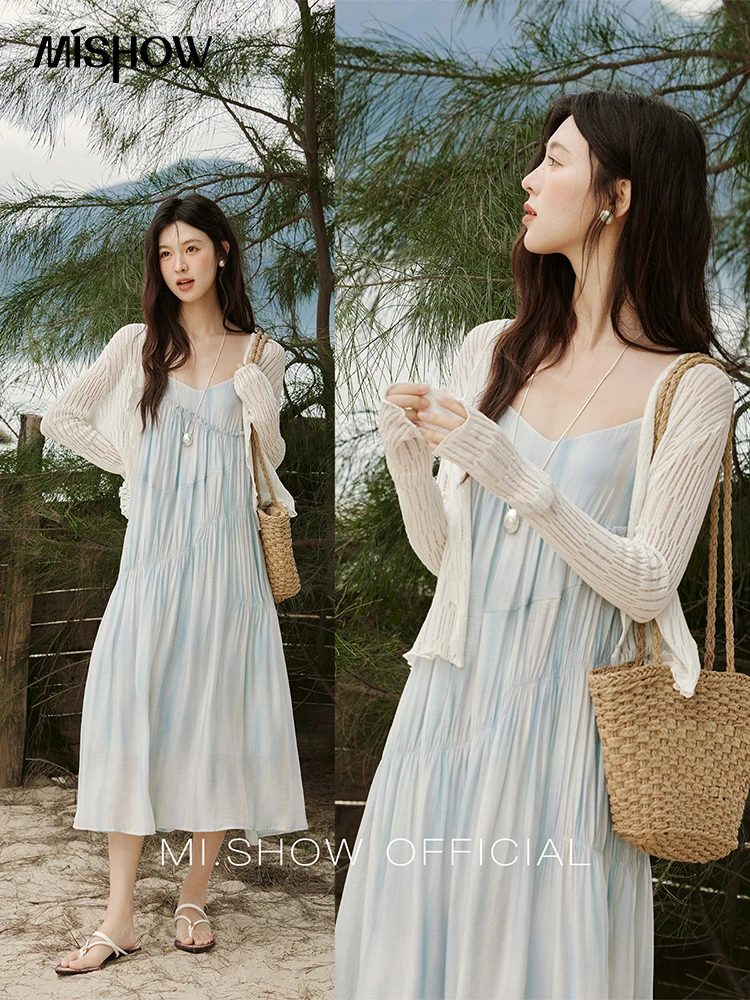 MISHOW Zomer Casual Vest voor Vrouwen 2023 Nieuwe V-hals Lange Mouw Slanke Gebreide Vesten Vrouwelijke Mode Witte Tops MXE16Z1193