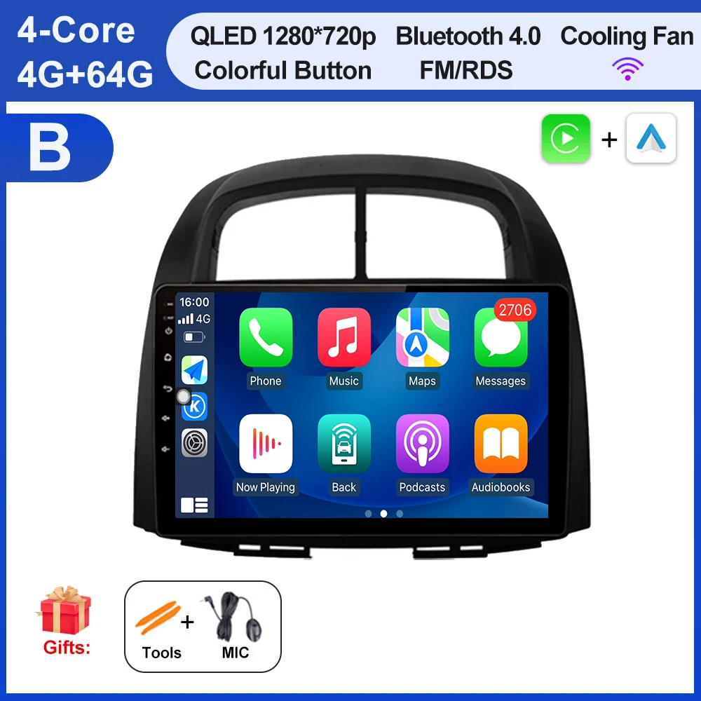 Draadloze CarPlay Android Auto Radio Auto Multimedia GPS Video Voor Subaru Justy Toyota Passo Daihatsu Boon Sirion 2007-2013 tool
