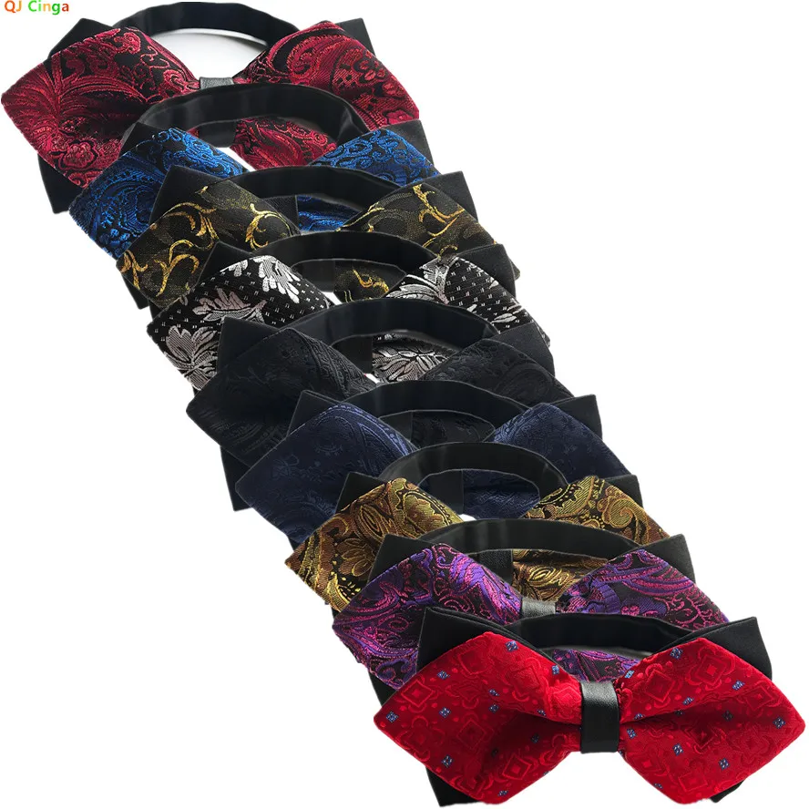 New Men Formal Bow Tie, British Style Double Pointed Bow Ties, Wedding Banquet Party Dress Accessories
