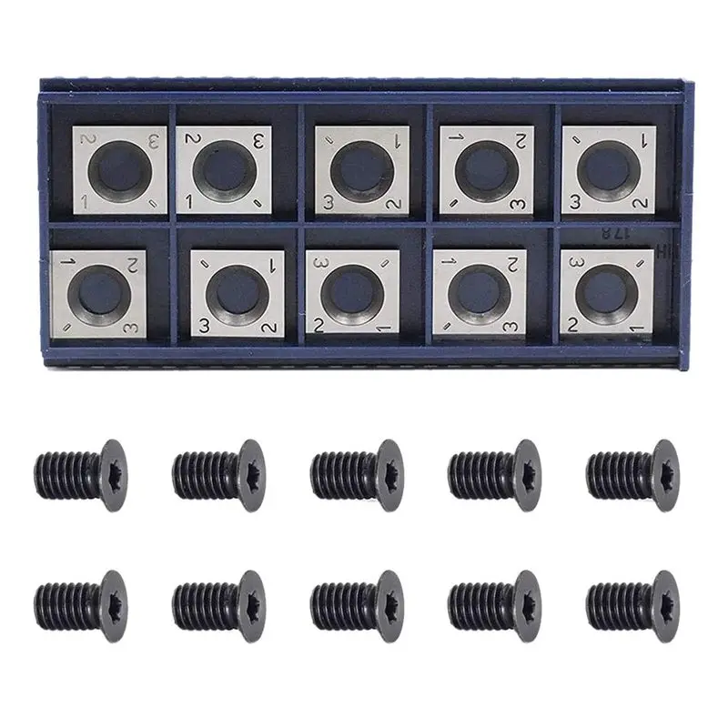 AT21-60Pcs 14Mm Square Straight Carbide Cutter Insert With 60Pcs M610mm Screws For Helical Planer Cutter Head