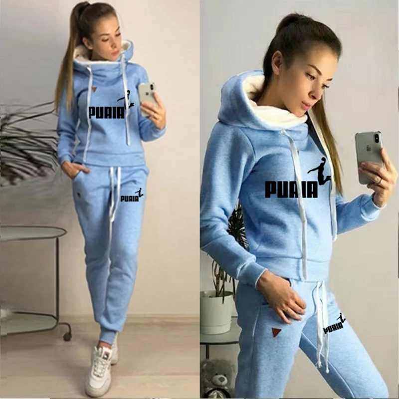 2024 Autumn New Tracksuits For Women Winter Femme Sport Suits Sweatshirts And Long Pants Print Logo 2Pcs Clothes Sets Plus Size