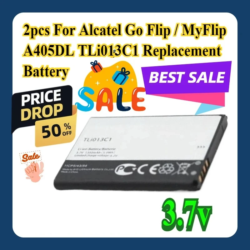 

2pcs For Alcatel Go Flip / MyFlip A405DL TLi013C1 Replacement Battery