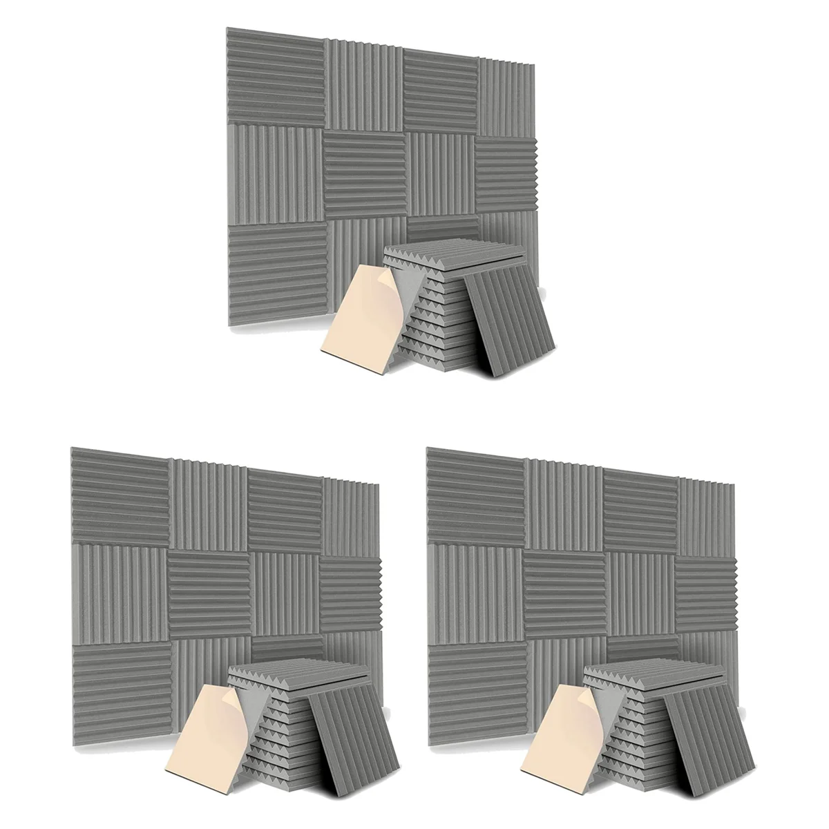 36 Pack Self-Adhesive Acoustic Panels, Sound Proof Foam Panels, High Density Soundproofing Wall Panels for Home (Grey)