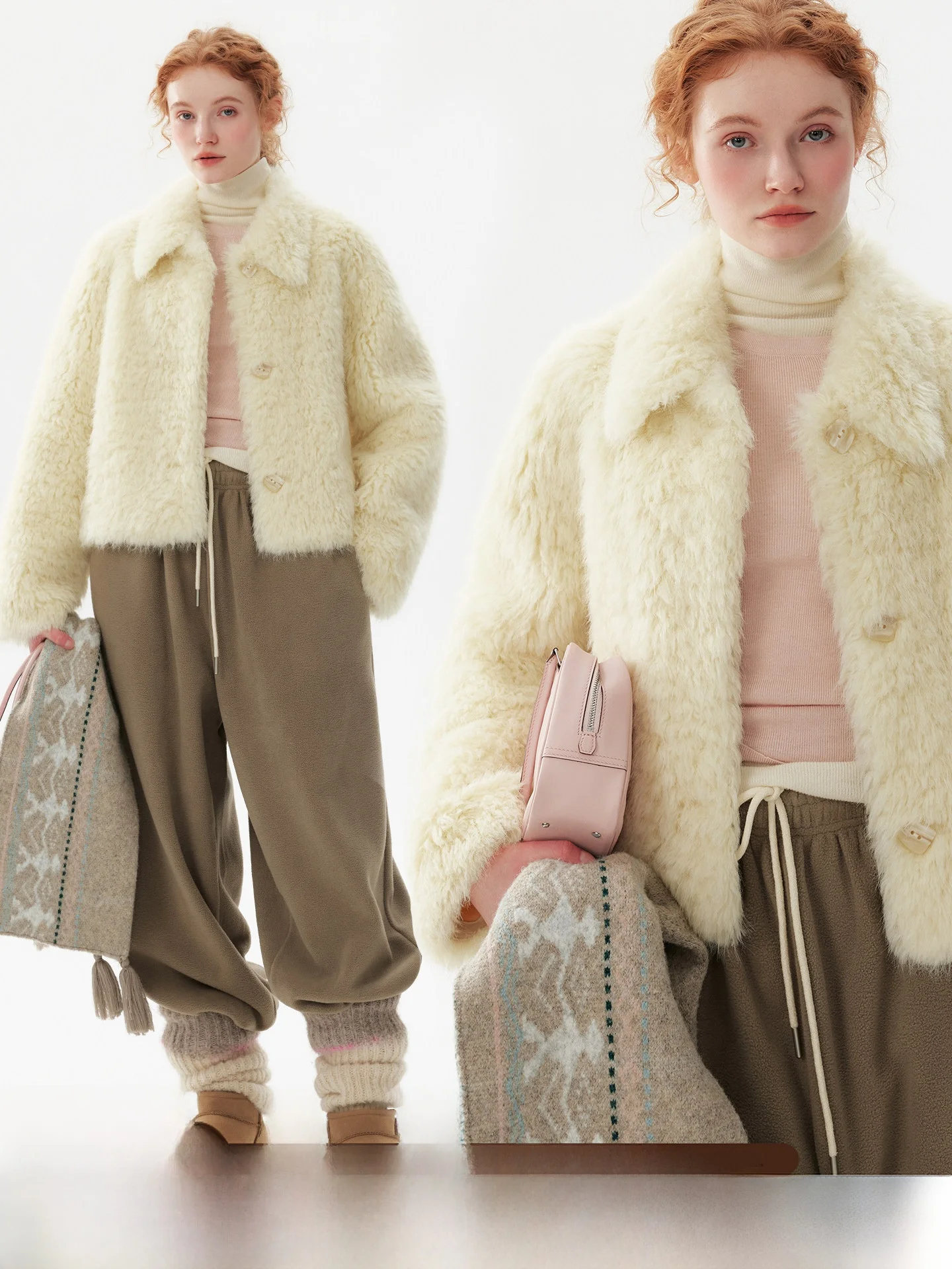 

Утепленное женское короткое пальто с отложным воротником из искусственного меха, для повседневной носки, из полиэфирного волокна, теплая верхняя одежда AB9520