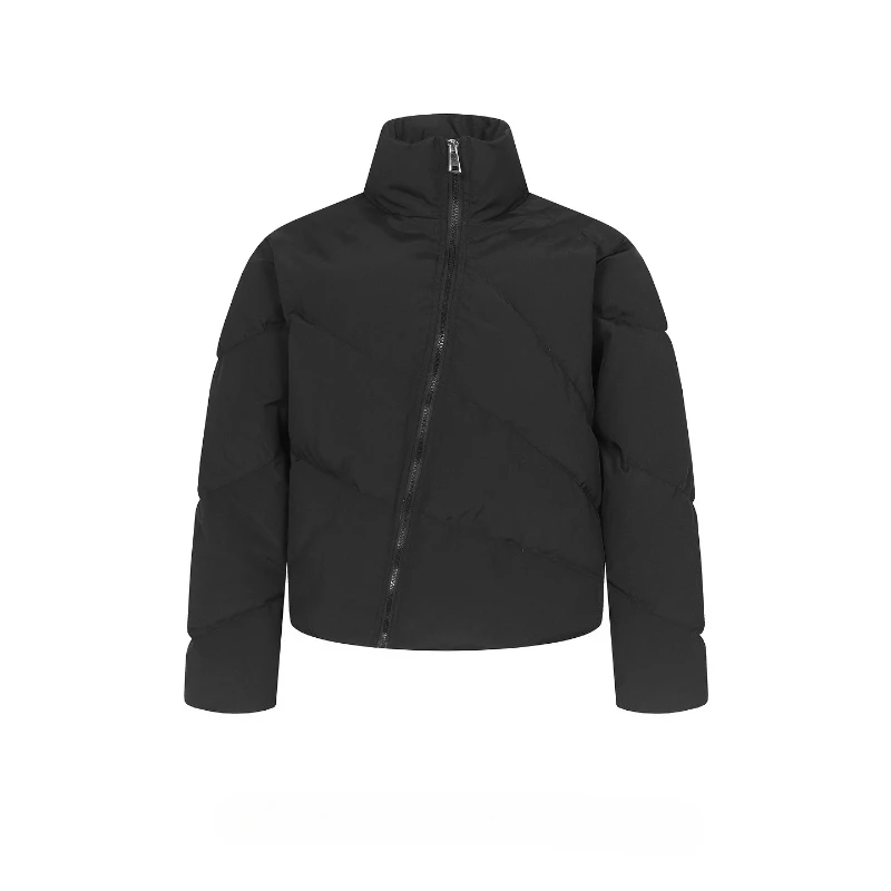 2025 Men's Winter New Irregular Zipper Thickened Stand Collar Parkas Men's American Style Retro Warm Parkas Solid Color Coats