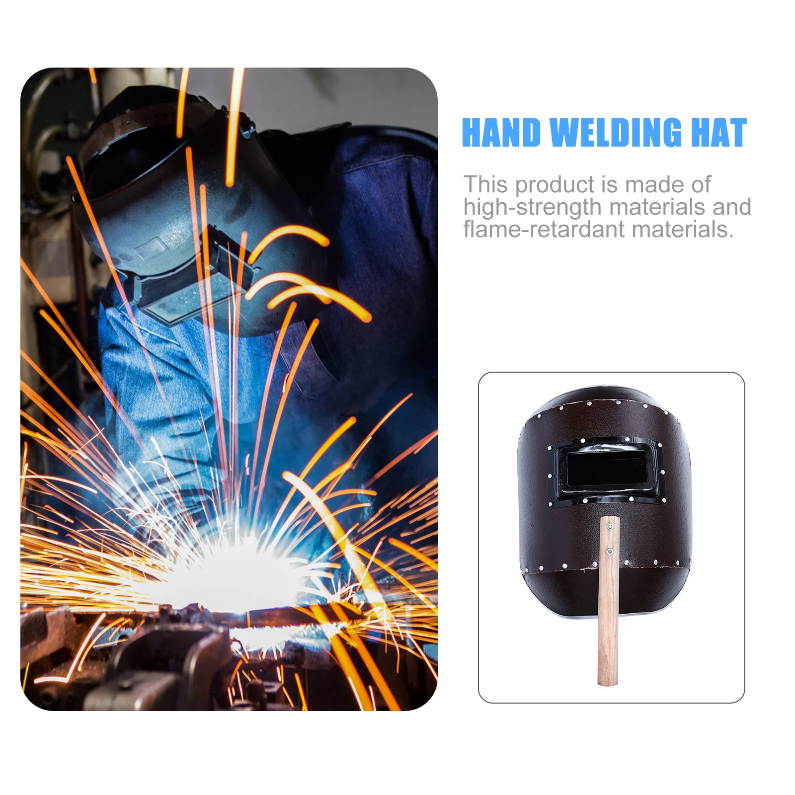 Handheld Welding Mask Reusable Electric Soldering High-Strength Flame-Retardant Safety Gear for Spark Protection and