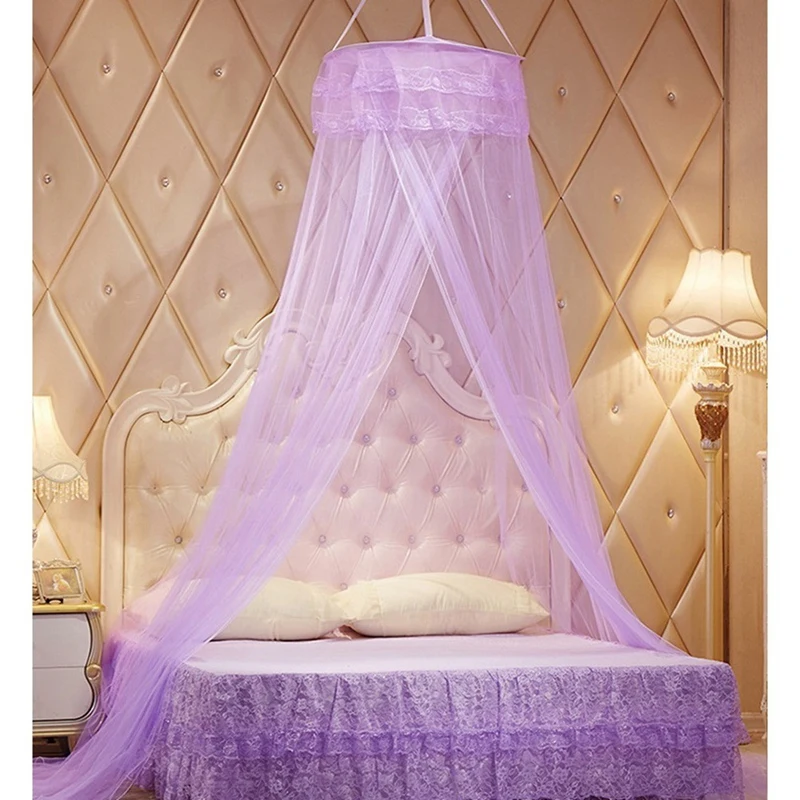 Mosquito Net For Bed, King Size Bed Canopy Hanging Curtain Netting, Princess Round Hoop Sheer Bed Canopy For All