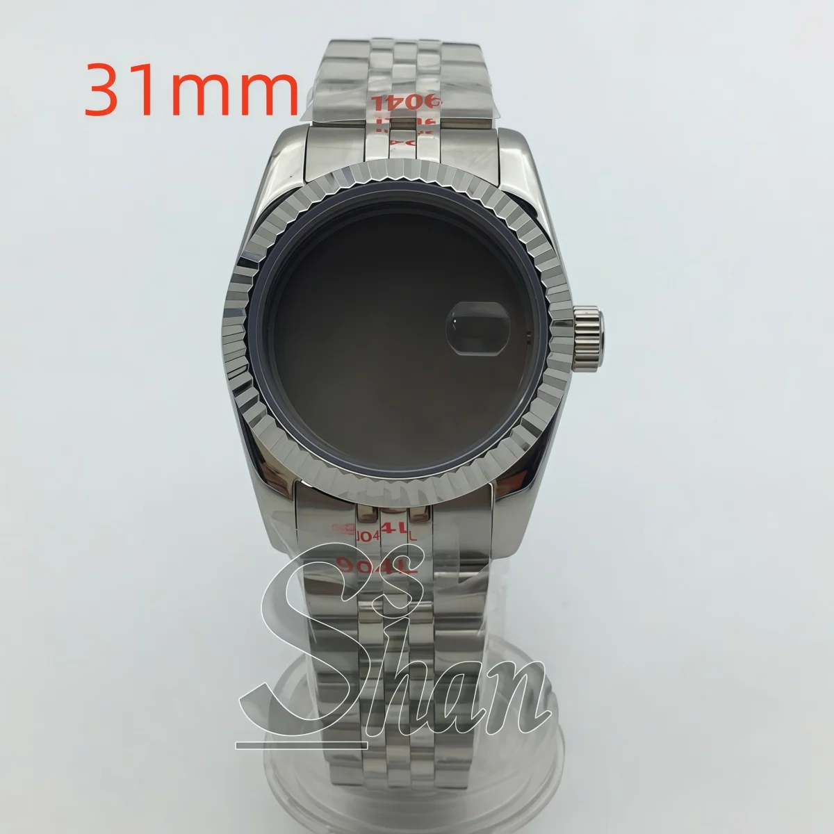 31mm stainless steel case round/grooved/inclined bezel sapphire glass suitable for NH05 women's automatic movement components