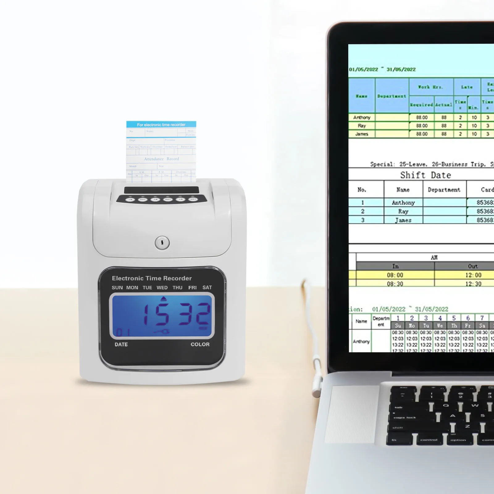 Employee Time Clock, Small Business Punch Pak, Up To 50 Employees, Includes 50 Time Cards and 1 Security Key for Companies