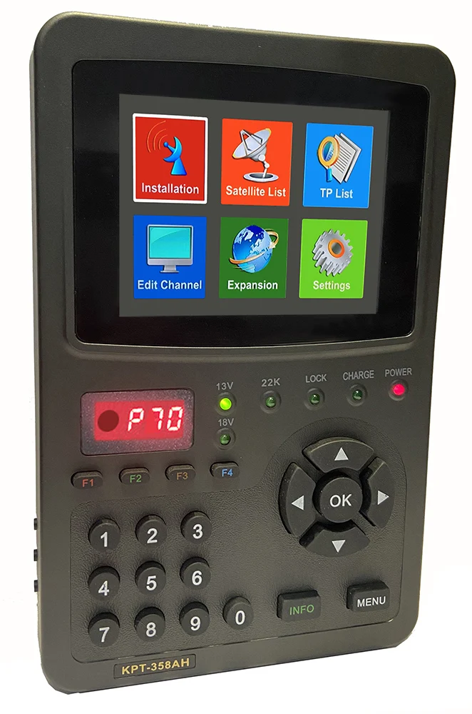 KPT-358ST DVB-S2 مكتشف إشارة الأقمار الصناعية الرقمية H.265 3.5 بوصة LCD مقابل kpt-716st kpt-717st مكتشف الأقمار الصناعية