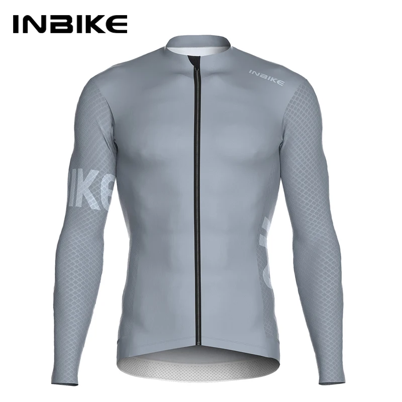 INBIKE メンズ 長袖サイクルジャージ ポケット付 ブルーストーンブルー XXL 特別割引