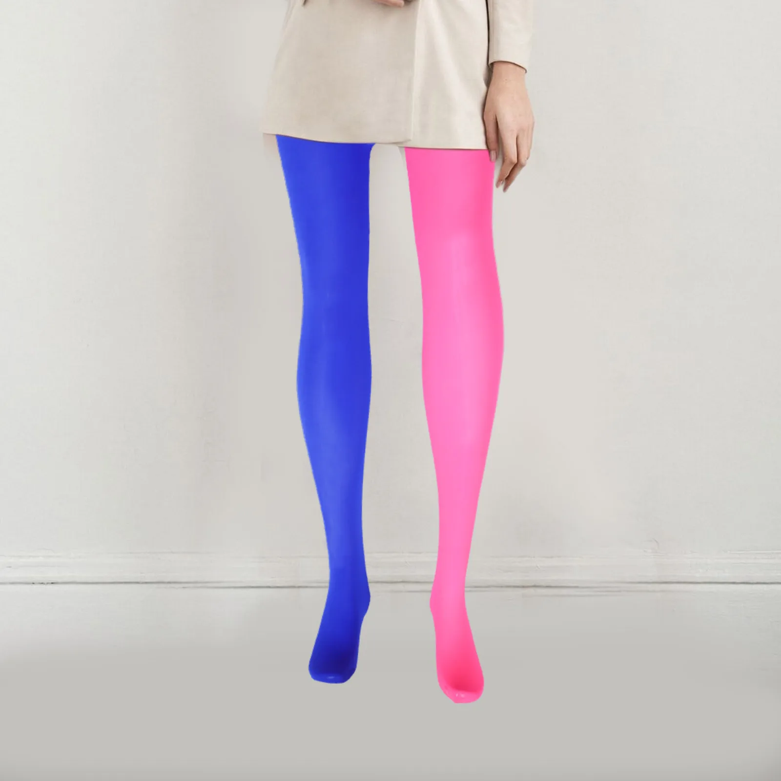 

Two Color Asymmetrical Stockings Women Elastic Tights Soft Leg Finished Precise Design Slipping Prevention Silk for Women