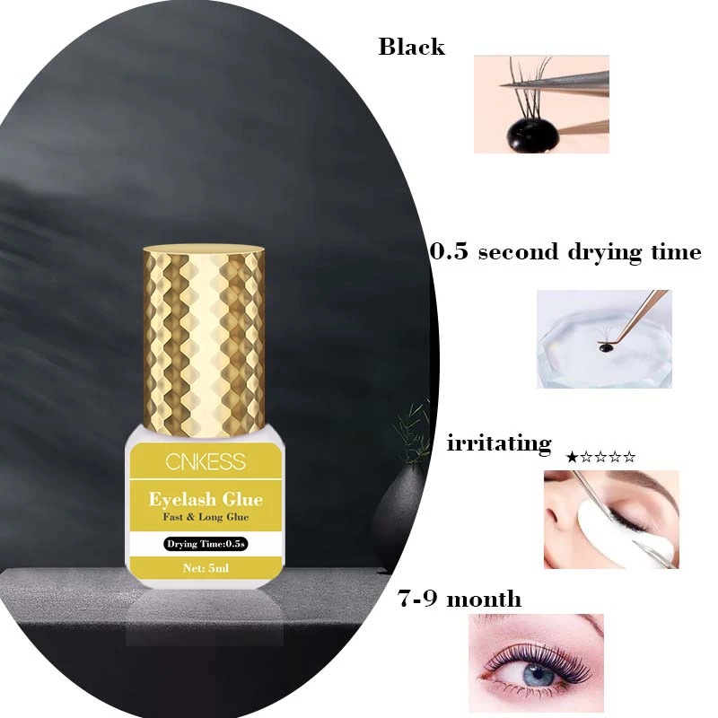 CNK Free Advance Eyelash Extensions Glue 5ml Hypoallergenic Long Lasting Water Proof Latex Opp Bag Eyelash Glue Wholesale Clear