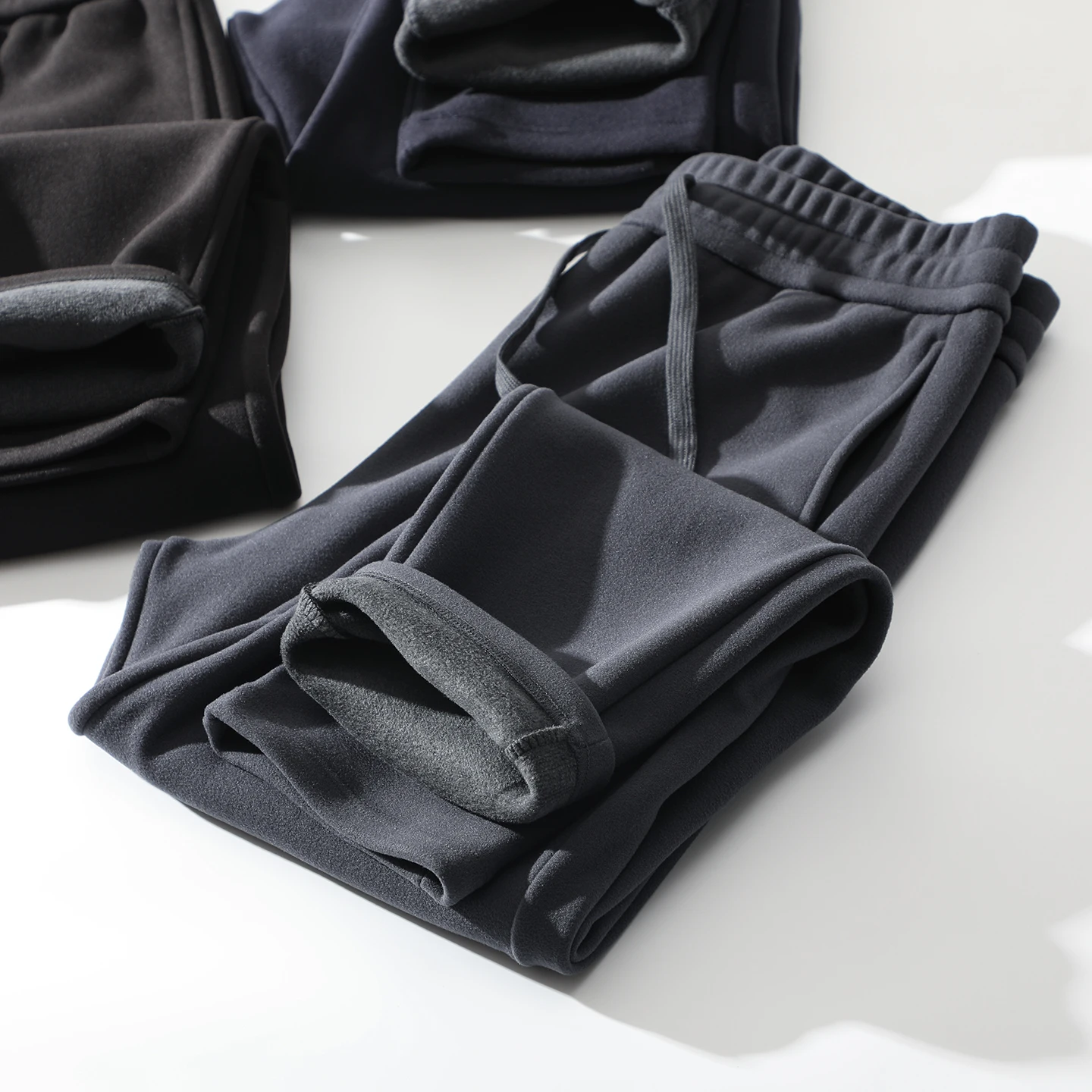 

Мужские повседневные брюки прямого кроя из шерсти и шелка с подкладкой, на резинке, для осени и зимы, универсальные, для повседневной носки