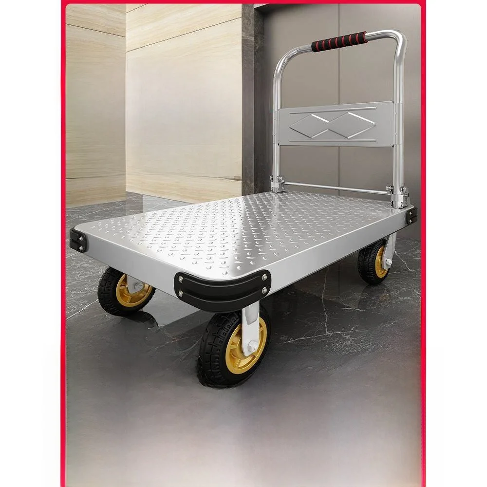 foldable-steel-plate-hand-pulled-cart-portable-moving-vehicle-home-use-flatbed-cart-retractable-handle-in-various-scenarios