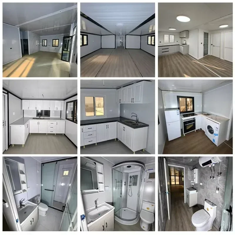 Luxury Prefab Villa 2 Bedrooms 20ft Prefabricated Foldable Expandable Container House 40ft Mobile Portable Tiny Home