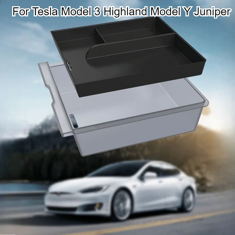 

Ящик для хранения центрального управления для Tesla Model 3Y Highland Juniper, подлокотник, ящик для хранения, силиконовая нижняя подушка центральной консоли