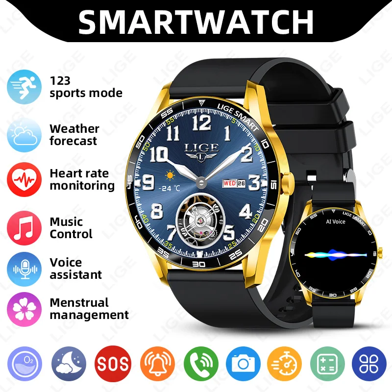 LIGE 2026 New Smartwatch Men 1.38