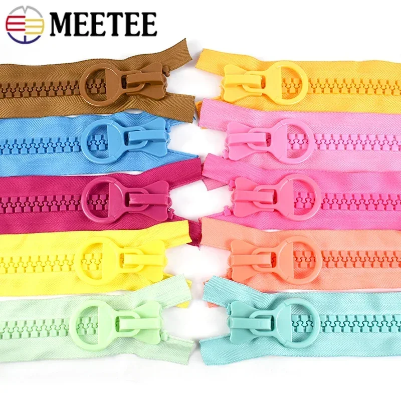 2/5Pcs Meetee 25cm 20# Extra Large Resin Zipper No Endless Lock Pocket Zippers for Wallet Pencil Bags Zip Sewing DIY Accessories