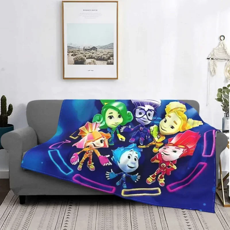 The Fixies Cartoon Velvet Throw Blanket cute anime kids children Blankets for Bedding Travel Lightweight Thin Plush Thin Quilt