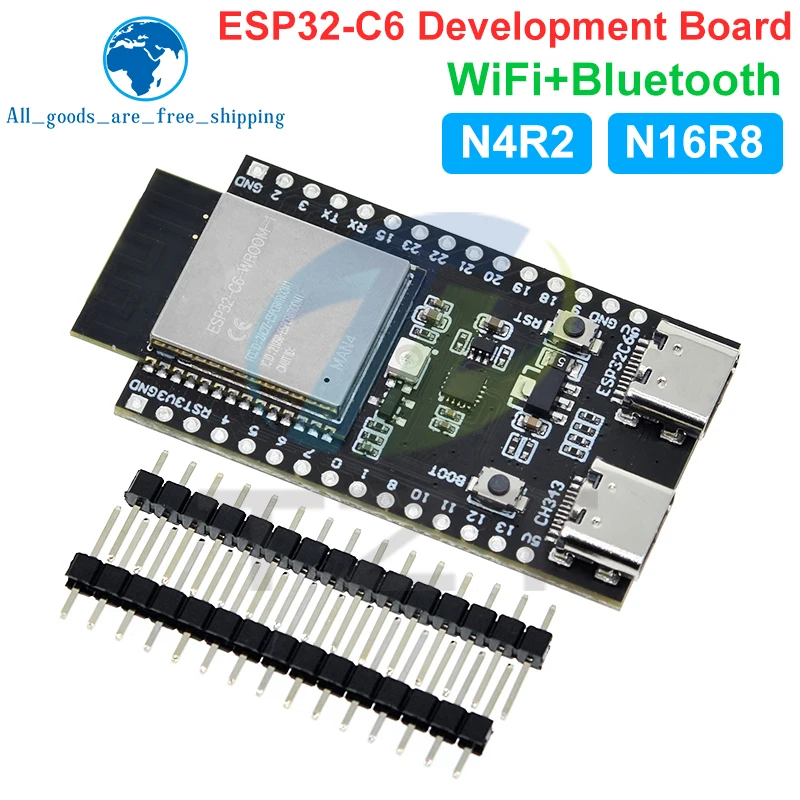 ESP32-C6 ESP32 WiFi+Bluetooth Internet Of Things Dual Type-C Development Board ESP 32 Core Board ESP32-C6-DevKit C For Arduino