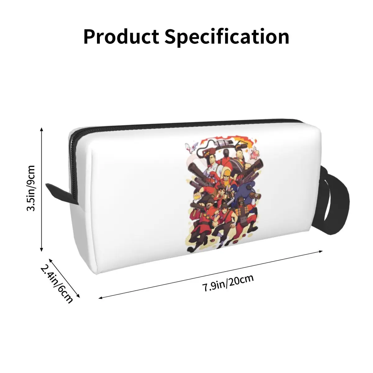 Team Fortress 2 Makeup Bag Cosmetic Organizer Storage Dopp Kit for Women Beauty Travel Pencil Case