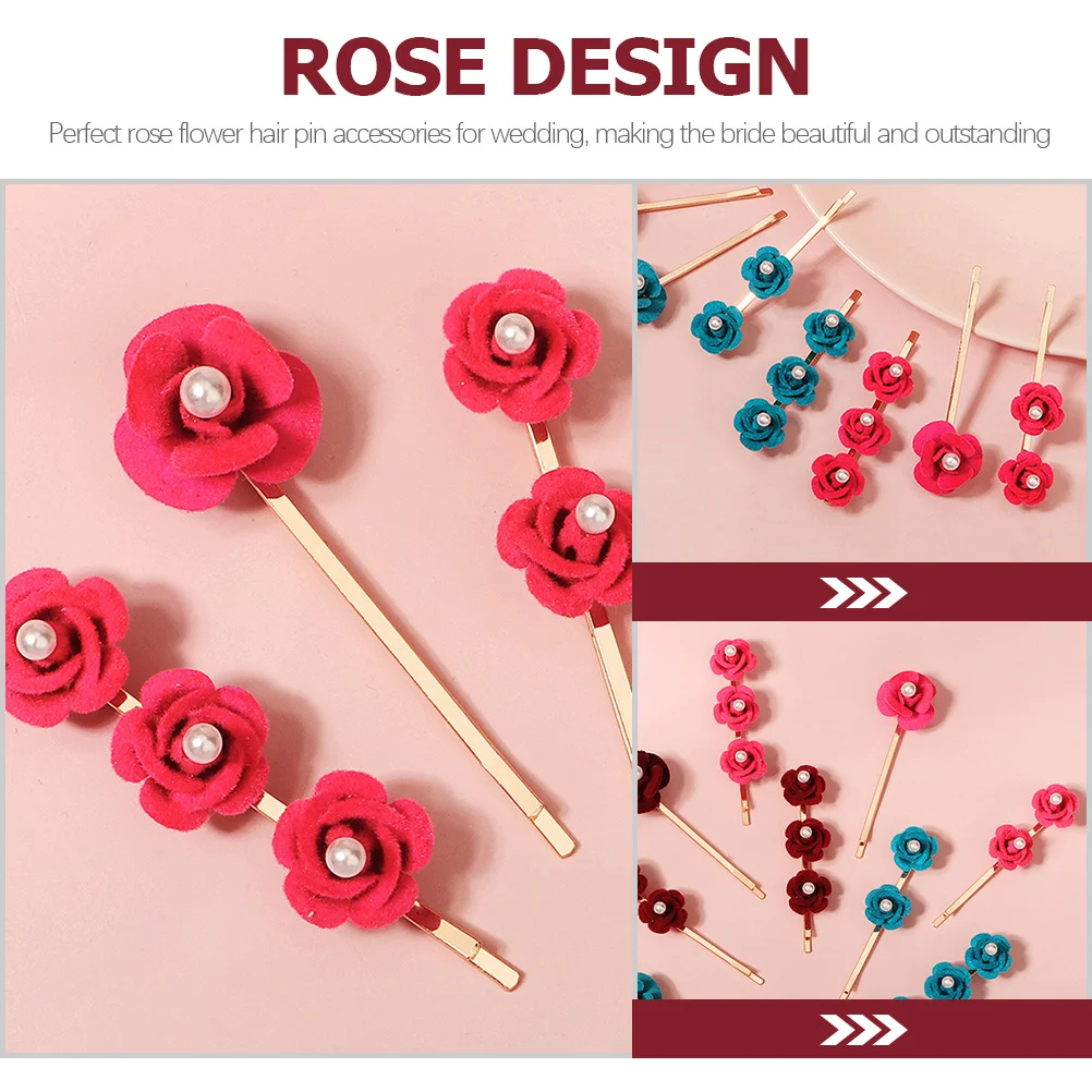 

3pcs Pearl Clips Rose Pin For Women Teen Wedding Party Prom Decorative Hair Decorations For Women Hair Accessories