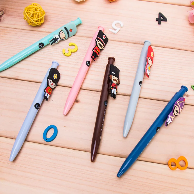36pcs manufacturers direct creative cartoon stationery small wholesale cute British soldiers press ballpoint pen