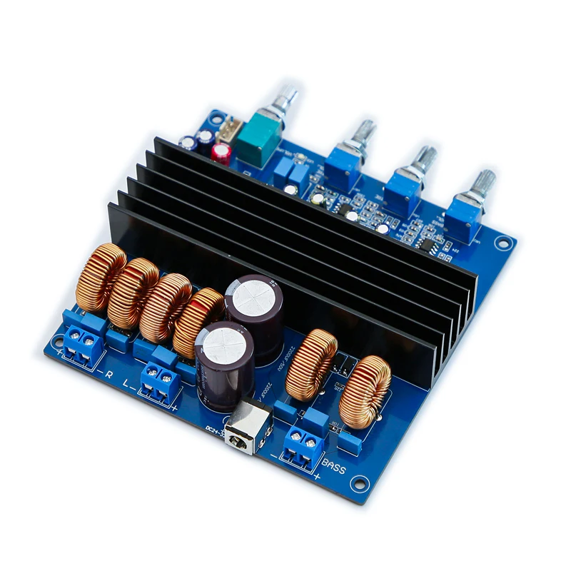 TOBAN TDA7498E 100w * 2 + 200w Amplificador digital de 2.1 canais Amplificador estéreo HIFI com ajuste de agudos e graves para home theater