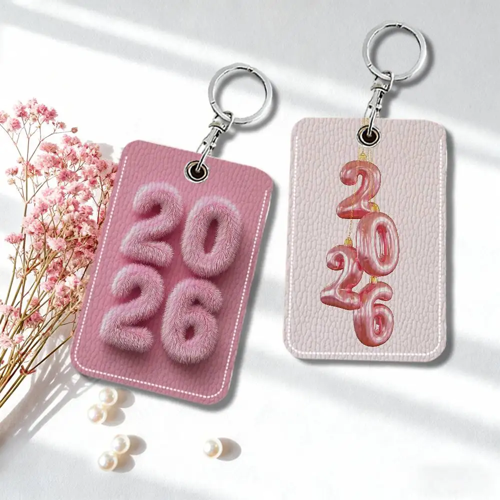 

2026 Keyring Leather Access Card Holder Keychain Community Water Drop Proximity Card Protective Case