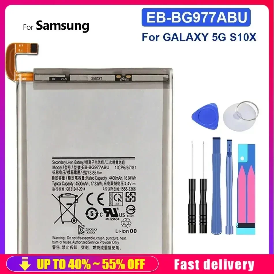 EB-BG977ABU 4500 mAh Şarj Edilebilir Akıllı Telefon Pil Samsung GALAXY S10 5G Sürümü S10 X S10X Cep Telefonu Pilleri