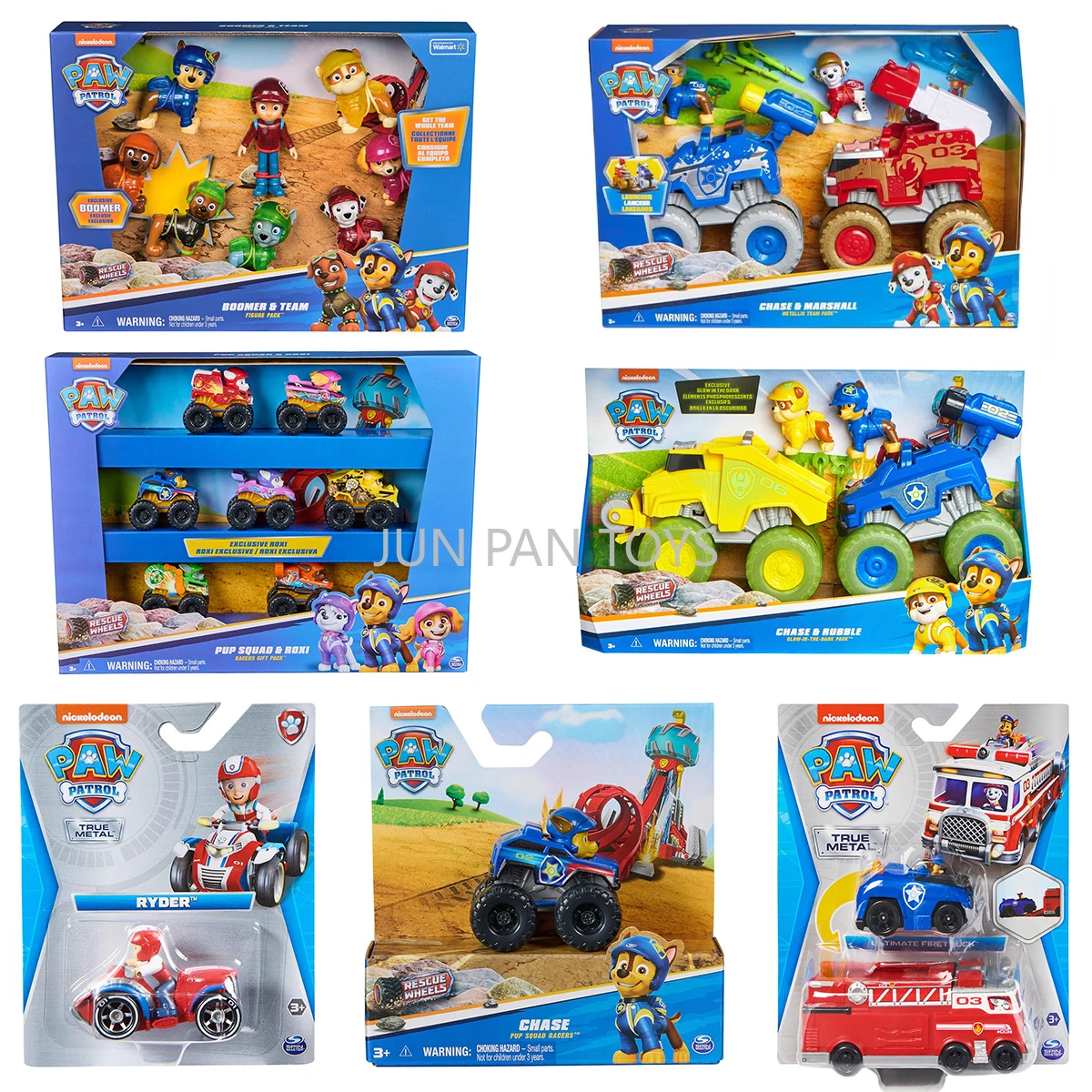 PAW PATROL Эксклюзивные Roxi Rescue Wheels Pup Squad Racers Подарочный пакет Бумерная команда Фигурка Пакет Коллекция автомобилей Модель игрушки для мальчиков 1 шт.