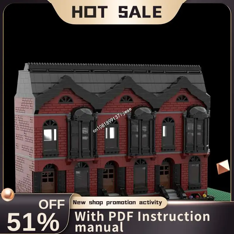 

Новинка, 2907 шт., хит продаж, вид на улицу, Moc, модель викторианского дома, пазлы на заказ, креативные идеи «сделай сам», детские игрушки, подарки на день рождения