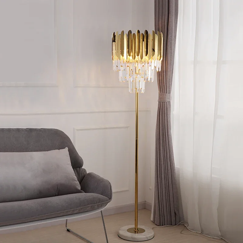 FSS Crystal Floor Lamps Stand Lamp For Living room Bedroom Gold Led Lamp Home Lighting Indoor Light Fixtures