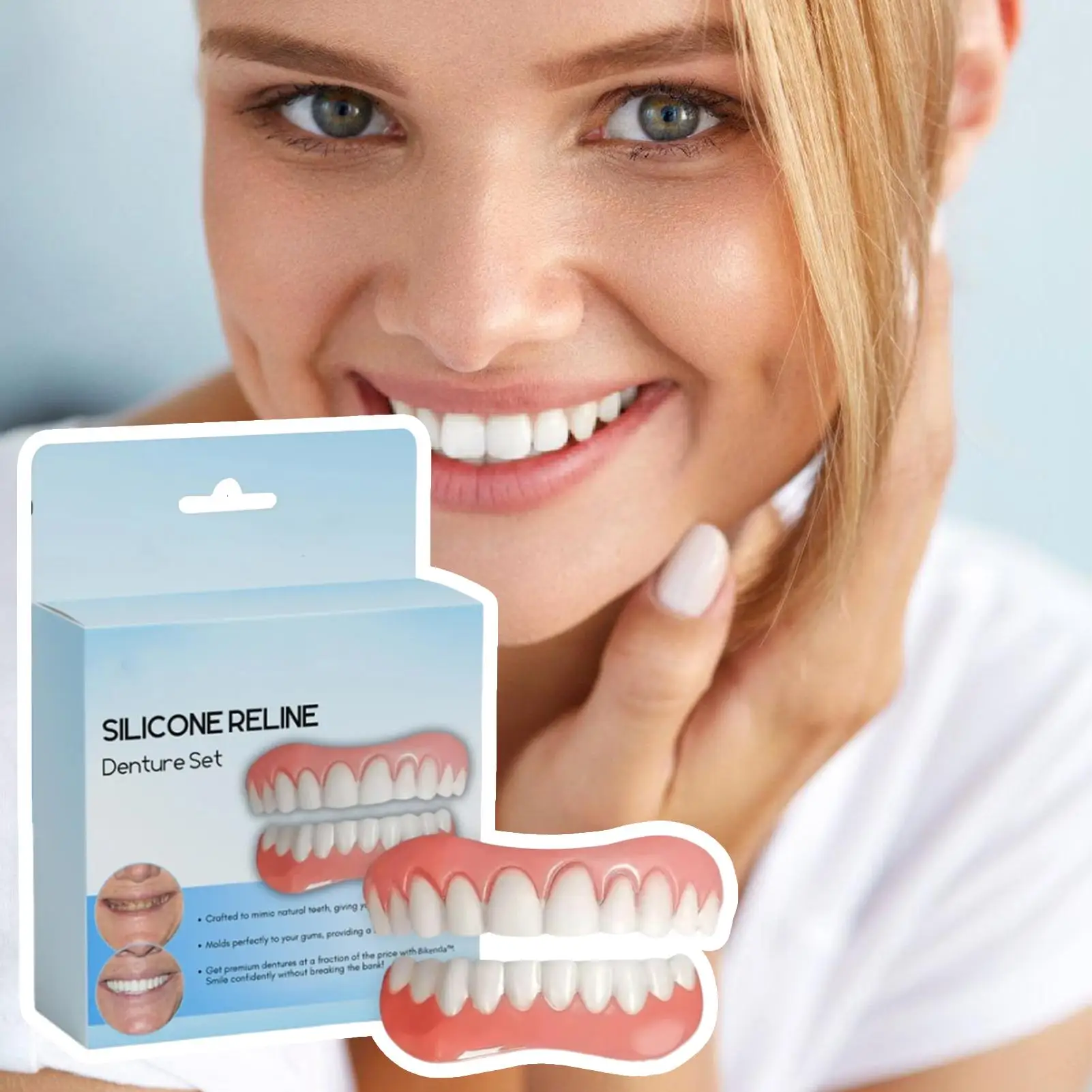 Silicone Dentures Upper And Lower Denture Silicone Reliner Kit Teeth Repair Reliner Nature Liner For Men Women Wedding Tooth