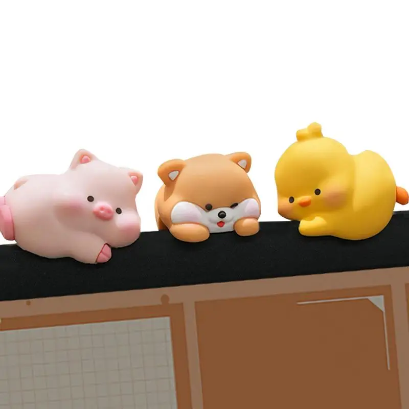 Small Animals Figures Lying Little Resin Animals Miniature Figures Craft Ornament Creative Simulation Animal For Home Workplace