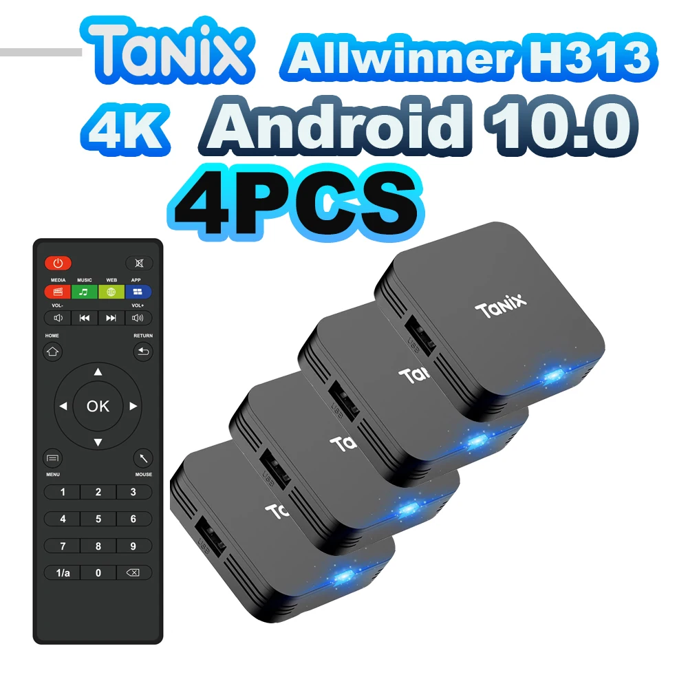 

ТВ-приставка Tanix TX1 на Android 10, Allwinner H313, Wi-Fi 2.4G, 4K, 3D, HD, 8 ГБ/16 ГБ, 4 шт./2 шт./1 шт.