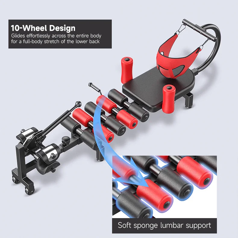 Portable Electric Body Stretch Traction Bed Pilates Home Gym Equipment Back Cervical Relaxation Posture Shaping Tool