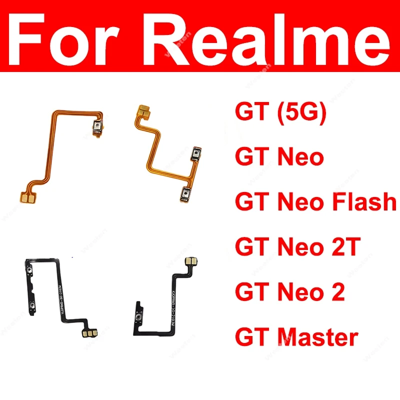Power Volume Buttons Flex Cable For Realme GT GT Neo 2 2T GT Master Explorer 4G 5G Power Volume Side Keys Ribbon Accessories