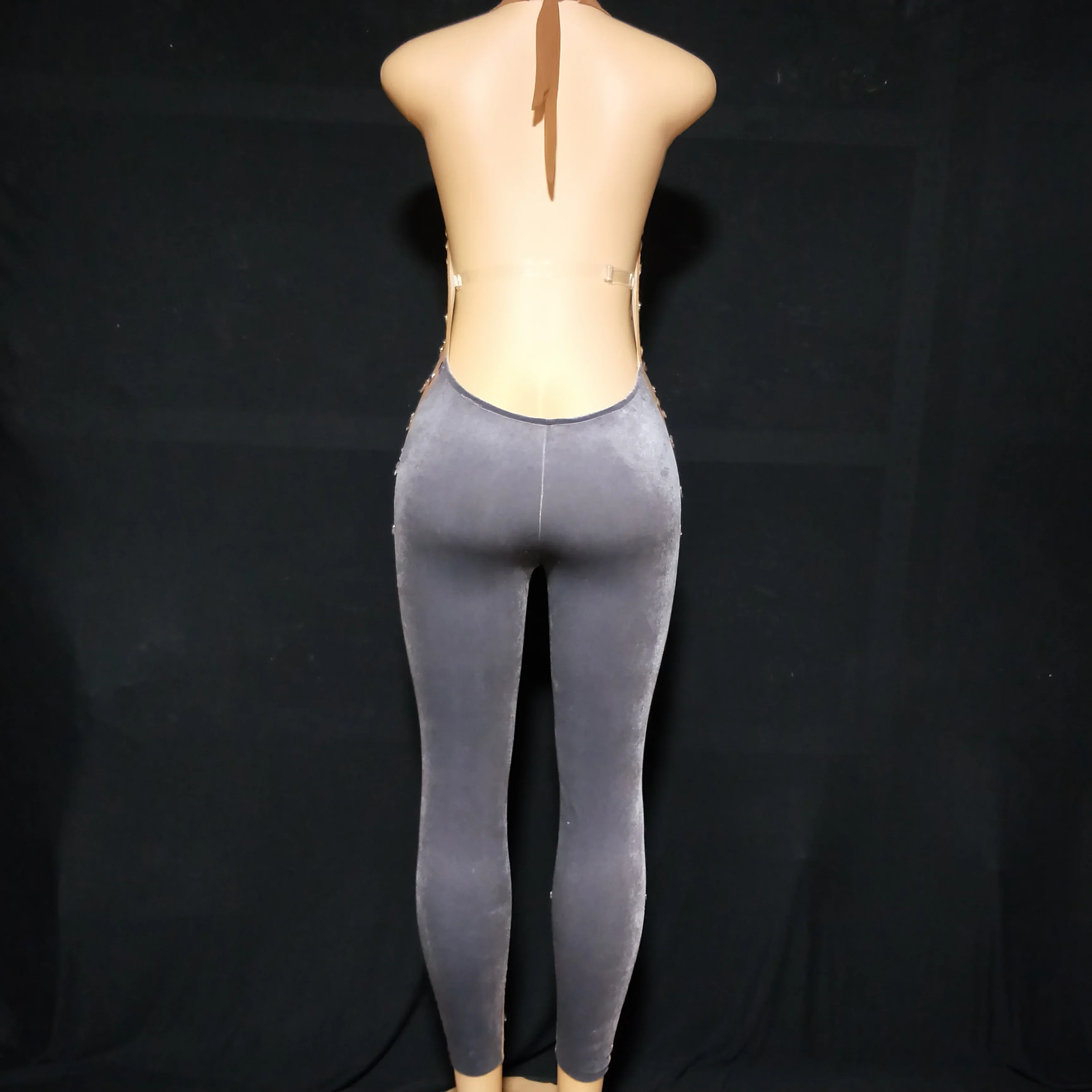 จั๊มสูทลายหินขนาดใหญ่สุดเซ็กซี่ชุดหมีผ้าโปร่งผ้ากำมะหยี่ชุดหมีไนท์คลับชุดบอดี้สูทคอสตูมวันเกิดงานพรอมบอดี้สูทแขนกุด