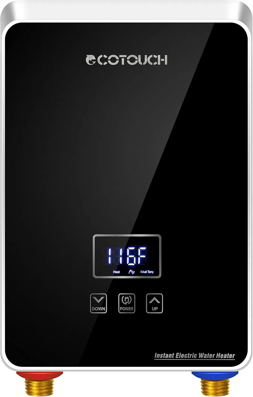 Aquecedor de água sem tanque elétrico com display digital, superaquecimento, 6.5KW, 240V, eco-uso, água quente, ponto de uso