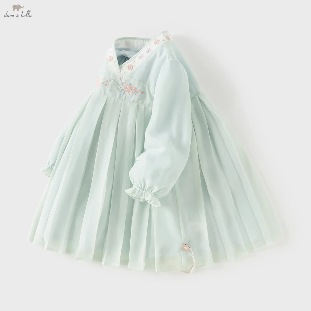 

Детские сетчатые платья Dave Bella для девочек, осенне-весенняя одежда с длинными рукавами, элегантная одежда для прогулок на природе, праздничная одежда для принцесс DB1260815