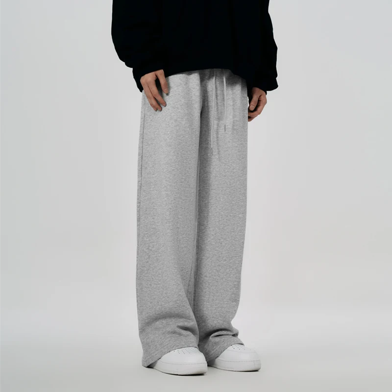 

Осенние и зимние американские серые брюки, мужские и женские висячие повседневные брюки, свободные прямые брюки в стиле хип-хоп, спортивные штаны Ins