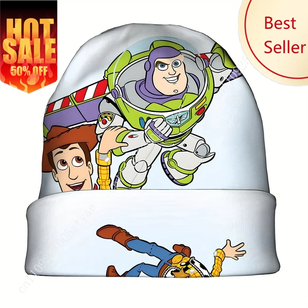 

Buzz Lightyear Woody Beanie Hat Disney Cartoon Knit Cap Men Women Winter Warm Holiday Decorations Skull Caps Party Gifts Hats