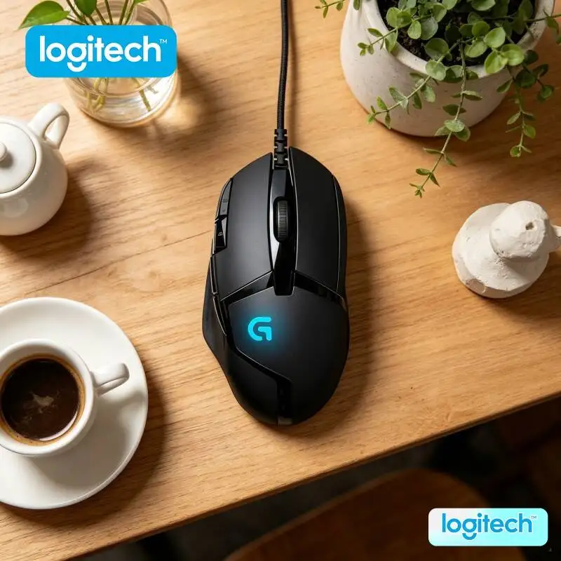 Ratón con Cable Logitech G402 Hyperion Fury, Tecnología Fusion Engine, 20 Millones de Clics, 4 Niveles de DPI, Antideslizante para PC y Portátil